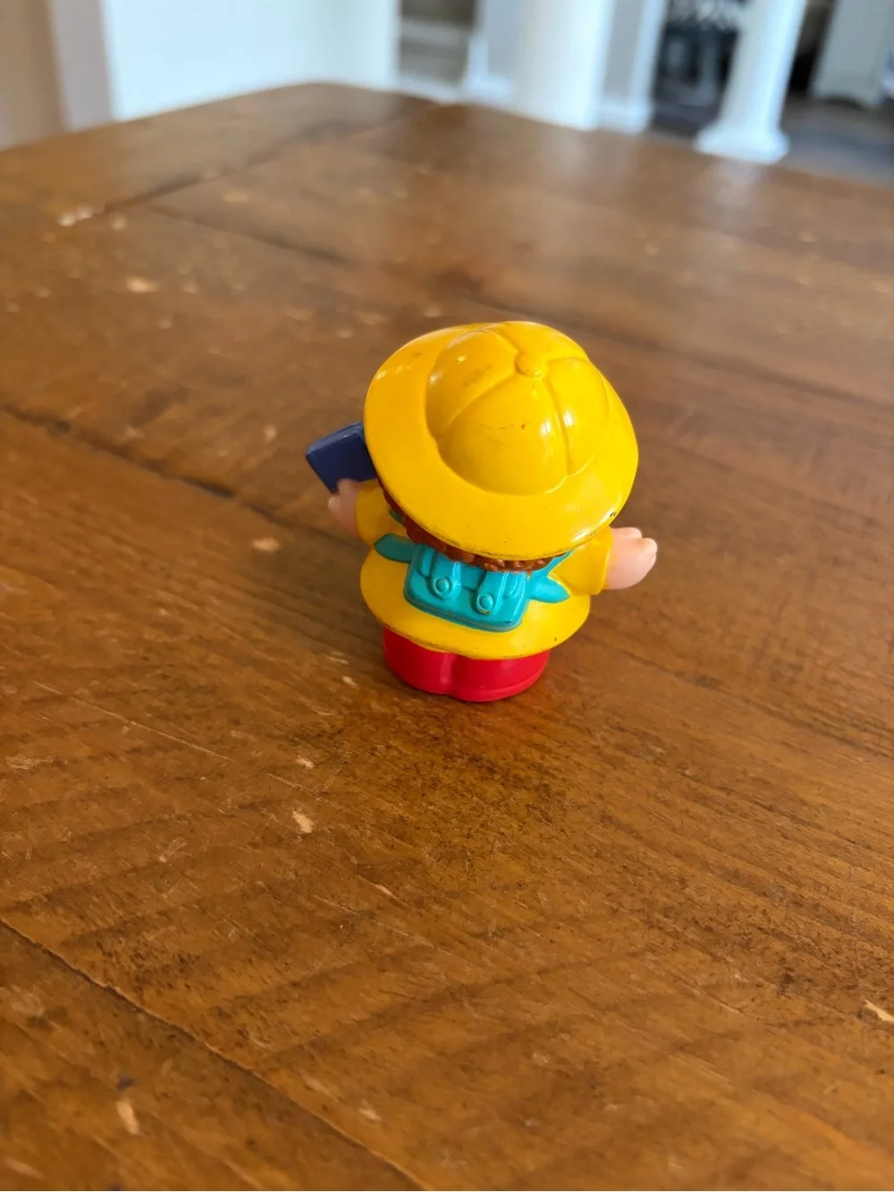 Fisher Price Little People schoolgirl Maggie in raincoat  as is